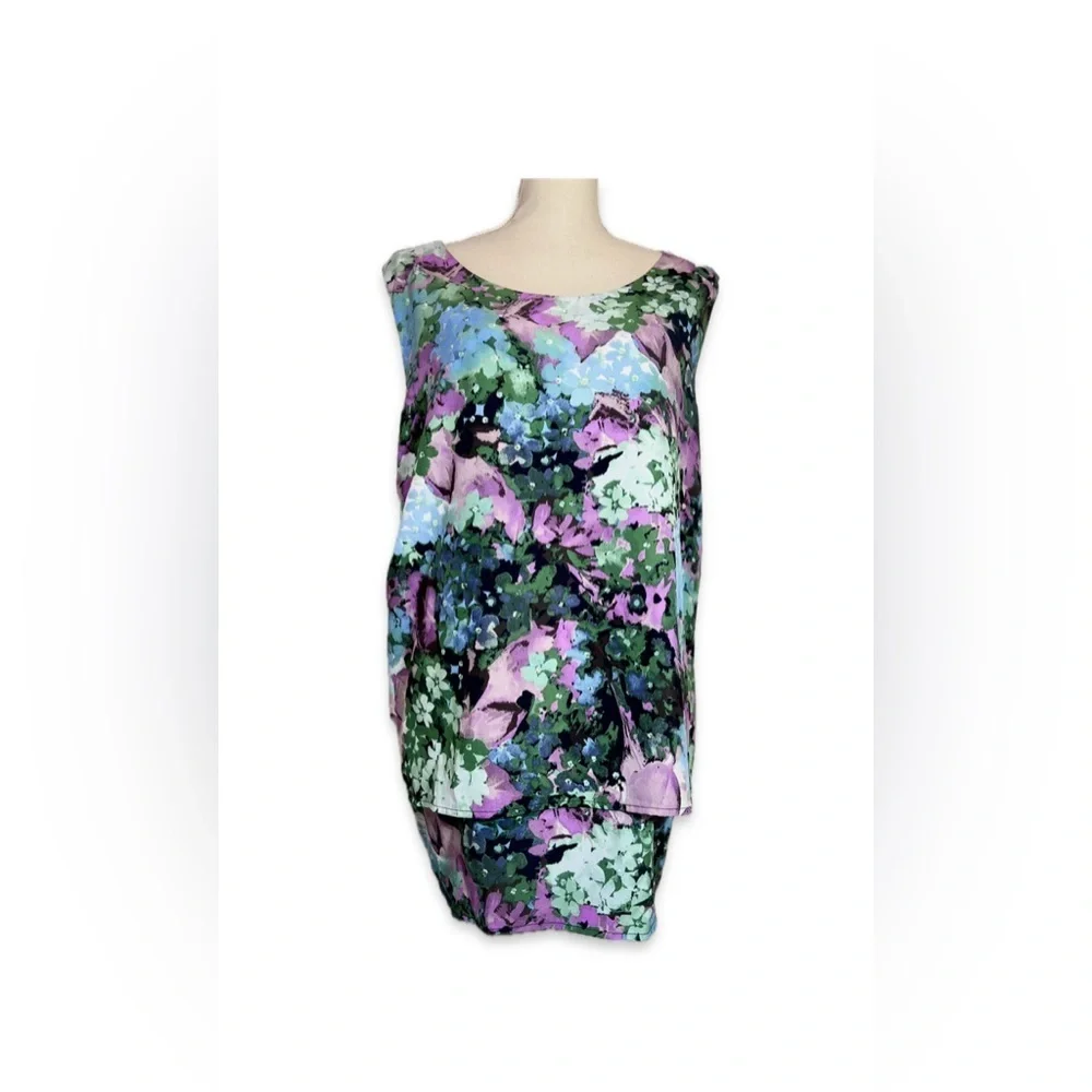 DG2 by Diane Gilman Blouse Floral Print Women’s Size 3X Navy Back - Picture 1 of 9